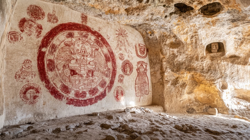 As obras de arte nas paredes das catacumbas