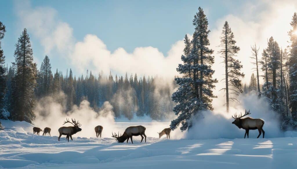 inverno mágico em Yellowstone