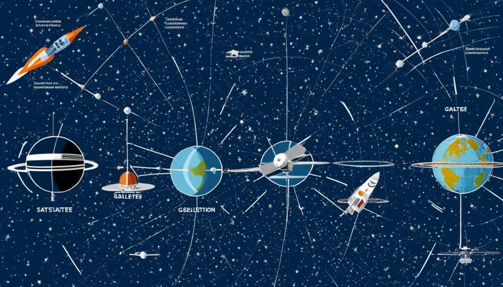 evolução dos satélites