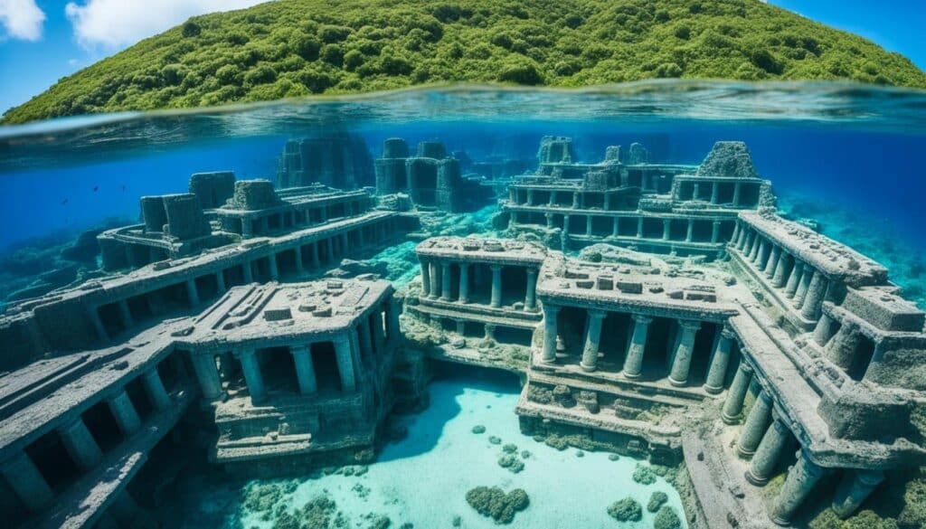 ruínas subaquáticas de Yonaguni