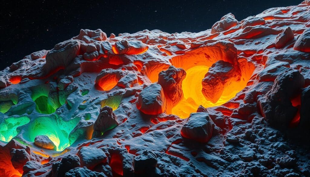 mapeamento da superfície cometária