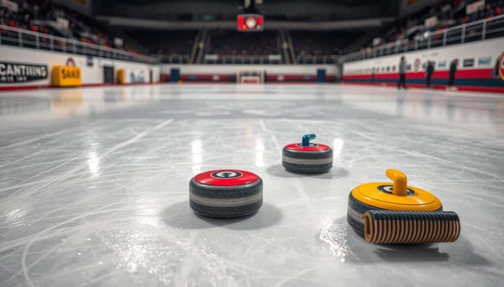 importância do gelo e da pista no curling