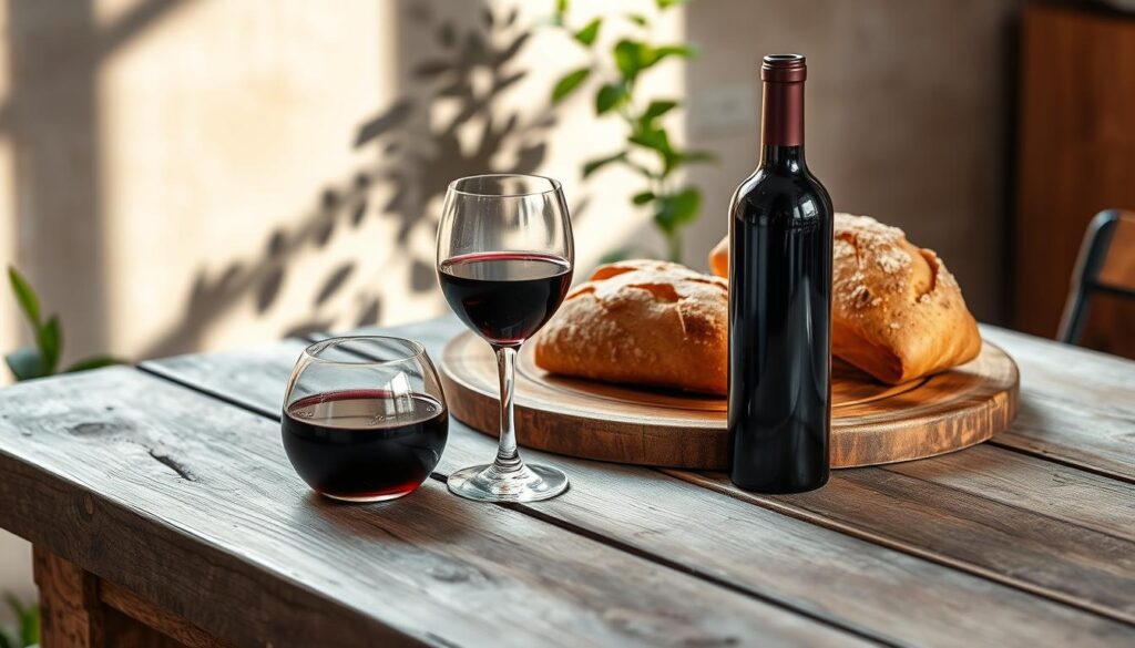 oferta de pão e vinho